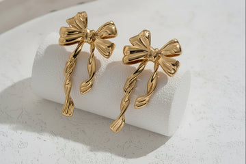 1 Pair Elegant Boho Style Bow Earrings For Women, Perfect For Daily Wear, Gatherings & Vacations, Ideal Thanksgiving Jewelry Gift
