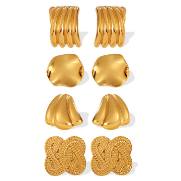 Four-Leaf Clover Earrings – Woven Texture, Luxurious Detail