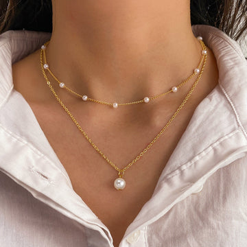 Elegant Pearl Tassel Necklace