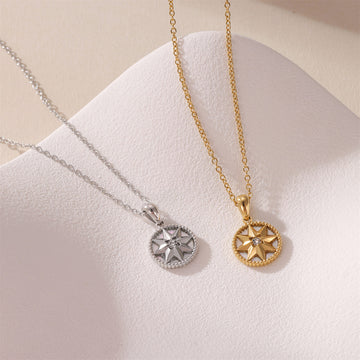 Titanium Compass Necklace
