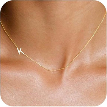Sideways Letter Necklace – Gold