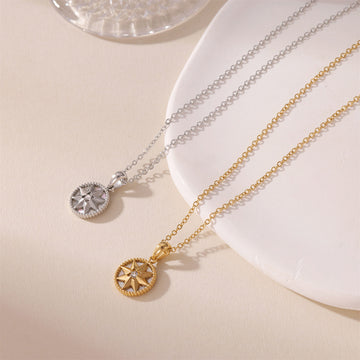Titanium Compass Necklace