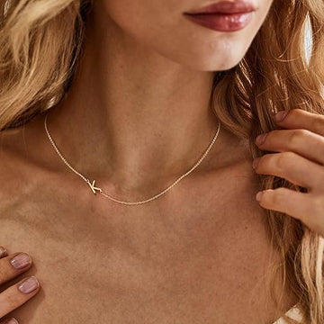 Sideways Letter Necklace – Gold